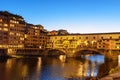 Ponte Vecchio Bridge over river Arno at night. Florence. Italy Royalty Free Stock Photo