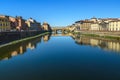 Ponte Vecchio Bridge over river Arno at sunny day. Florence. Italy Royalty Free Stock Photo