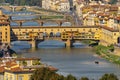 Ponte Vecchio Bridge Reflections Arno River Florence Tuscany Italy Royalty Free Stock Photo