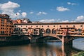 Ponte Vecchio bridge and river Arno in Florence Italy Royalty Free Stock Photo