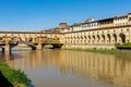 Ponte Vecchio bridge and Vasari corridor over Arno river in Florence, Italy Royalty Free Stock Photo