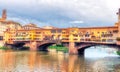 Ponte Vecchio by day and Arno river, Florence, Italy Royalty Free Stock Photo