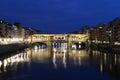 Ponte Vecchio in Firenze, Italy - night scene Royalty Free Stock Photo