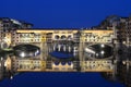 Ponte Vecchio in Florence Italy night scene Royalty Free Stock Photo