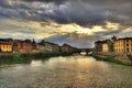 Ponte Vecchio and Florence riversides Royalty Free Stock Photo