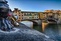 Ponte Vecchio gargoyle in Florence Italy