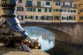 Ponte Vecchio with love locks, Florence Italy