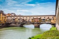 Ponte Vecchio a medieval stone closed-spandrel segmental arch bridge over the Arno River in Florence Royalty Free Stock Photo