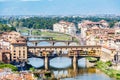 Ponte Vecchio, old bridge over Arno River, Florence, Tuscany, Italy Royalty Free Stock Photo