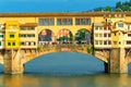 Ponte Vecchio over Arno river in Florence Royalty Free Stock Photo