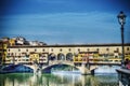 Ponte Vecchio over Arno river in hdr Royalty Free Stock Photo