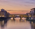 Ponte Vecchio at sunset Royalty Free Stock Photo