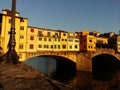 Ponte Vecchio at sunset, Florence Firenze, Italy Royalty Free Stock Photo