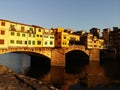 Ponte Vecchio at sunset, Florence Firenze, Italy Royalty Free Stock Photo