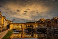 Ponte Vecchio at Sunset Royalty Free Stock Photo