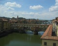 Ponte vecchio and vasari corridor, Florence, Italy Royalty Free Stock Photo