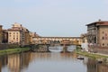 Ponte Vecchio view with reflection in Florence (Firenze)