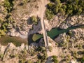 Ponte Vecchiu bridge over the Fango river in Corsica Royalty Free Stock Photo