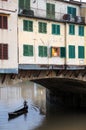 Ponte vechio and a boat Royalty Free Stock Photo
