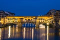 Ponte Vechio Bridge at night, Florence, Italy Royalty Free Stock Photo