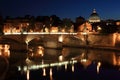 Ponte Vittorio Emanuele II at night in Rome