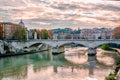 Ponte Vittorio Emanuele II over the Tiber river in Rome, Italy Royalty Free Stock Photo