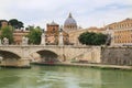 Ponte Vittorio Emauele II with St. Peter`s Basilica in background Royalty Free Stock Photo