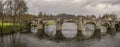 Pontevea medieval bridge over Ulla river in Teo, Galicia, Spain