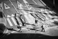 Some workers carried out repairs on a street