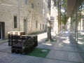 Pontevedra, Spain; 08/09/2018: Shot of furniture made of pallets.