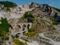 Ponti di Vara bridges in the Fantiscritti area of marble quarries near Carrara Royalty Free Stock Photo