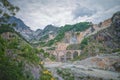 Ponti di Vara, famous ancient bridge over the Fantiscritti marble quarries Royalty Free Stock Photo