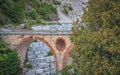 Ponti di Vara, famous ancient bridge over the Fantiscritti marble quarries Royalty Free Stock Photo