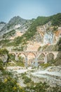 Ponti di Vara bridges in Carrara, Apuan Alps, Italy.