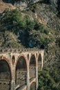 Vara Bridges on the Marmifera Railway in Carrara, Apuan Alps, Italy. Royalty Free Stock Photo