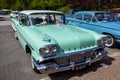 1958 Pontiac Chieftain classic car parked in Rosmalen, The Netherlands - May 10, 2015 Royalty Free Stock Photo