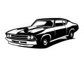 Pontiac gto car logo vector design silhouette. legendary muscle car. isolated white background view from side. Royalty Free Stock Photo