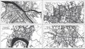 Pontianak Indonesia City Map in Black and White Color. Outline Map