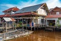 Settlement above the Kapuas river Royalty Free Stock Photo