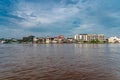 Kapuas river and the old buildings Royalty Free Stock Photo