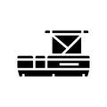 pontoon boat glyph icon vector illustration