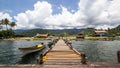 Pontoon and boats in Alotau, Papua New Guinea Royalty Free Stock Photo