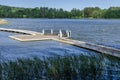 Pontoon bridge with an observation deck in Lake Ilgis