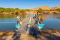 Pontoon ferry boat river crossing on the Orange River at Senderlingsdrif