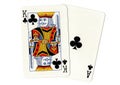 A pontoon hand of playing cards showing a king and ace of clubs. Royalty Free Stock Photo