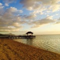 Pontoon of The Mauritius beach Royalty Free Stock Photo