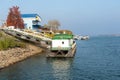 Poonton in Giurgiu harbor, Danube river, Romania