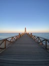 Pontoon platform at sunset in Port Leucate in the south of France