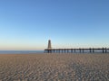 Pontoon platform at sunset in Port Leucate in the south of France