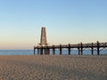 Pontoon platform at sunset in Port Leucate in the south of France